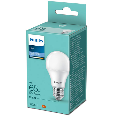 LED žárovka E27 A60 9W = 65W 950lm 6500K studená bílá Milk PHILIPS