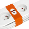 FlowFlexer Orange 2x230V + USB-A/USB-C 16A 3680W 1,4m prodlužovací kabel s uzemněním Kobi