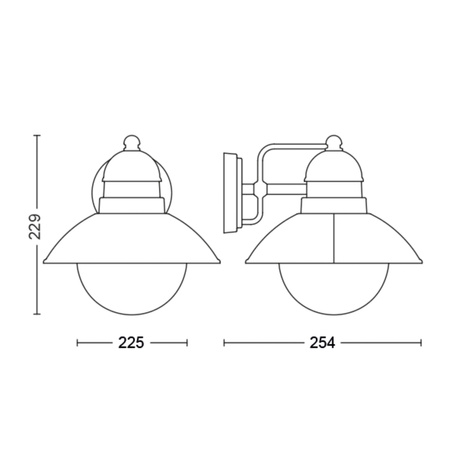 Zahradní lampa LED Elevation Nástěnná lampa DAMASCUS lucerna myGarden E27 IP44 pro Down Brown PHILIPS
