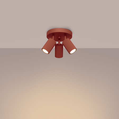 Stropní svítidlo Plafond Tuba Spot 3x GU10 Ochre Red Carbon Deep Space SL.1639 Sollux