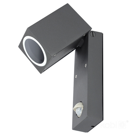 Zahradní venkovní nástěnné svítidlo GU10 s čidlem pohybu IP44 Grey Quazar Kobi