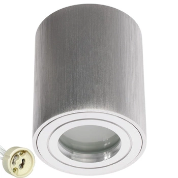 Přisazené svítidlo GU10 AQUARIUS ROUND voděodolné Chrome + LED 6W Tepl