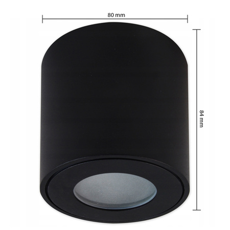 Svítidlo pro povrchovou montáž Tuba GU10 Round Black 84mm IP54 Moderní