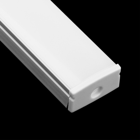Povrchový Hliníkový Profil pro LED KM36, Stříbrný 2m + Mléčná Krytka + Záslepky LUMILED