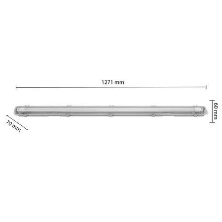 Nehořlavý T8 IP65 Transparentní 120cm Masterled