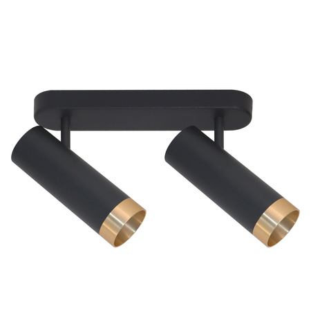 Nástěnné a stropní bodové svítidlo 2x GU10 Black Gold FADO Sanico Goldlux