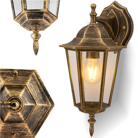 LED fasádní svítidlo Venkovní nástěnné svítidlo E27 IP54 Patina KOBI