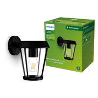 Zahradní nástěnná lampa Venkovní lucerna E27 IP44 černá Sunera Philips