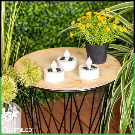 4x Solární zahradní LED, lampa Svíčka Plamen 3000K IP44 FERO LUMILED