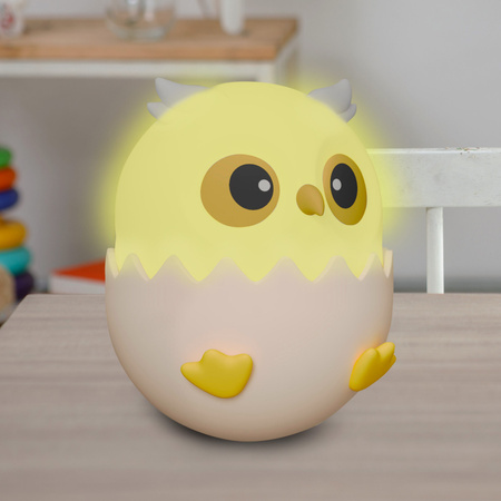 LED 1W 3000K RGBW béžovo-růžová stmívatelná dekorativní lampa Sanico Owl Goldlux