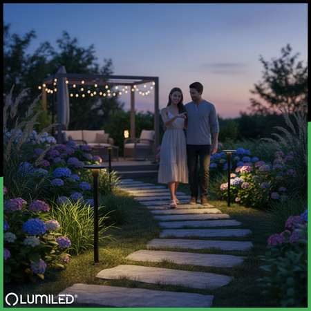 CCT LED 12W 3000-6500K IP65 CORTUS LUMILED venkovní zahradní sloupková lampa