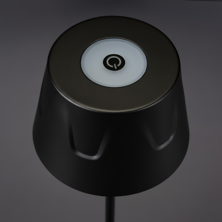 LED zahradní lampa stojící dekorativní noční stolek USB stmívatelný dotykový černý FIORA LUMILED