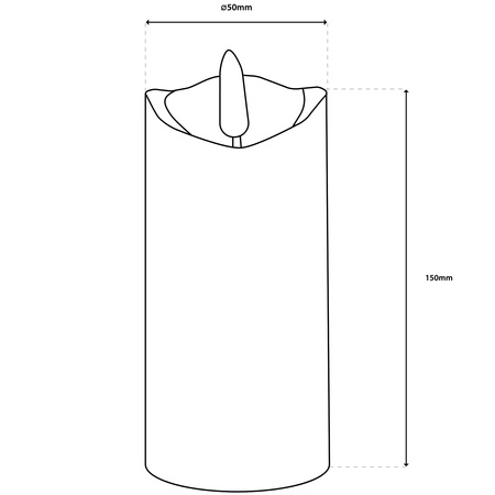 Elektrická náplň LED svíčka s efektem plamene 15 cm