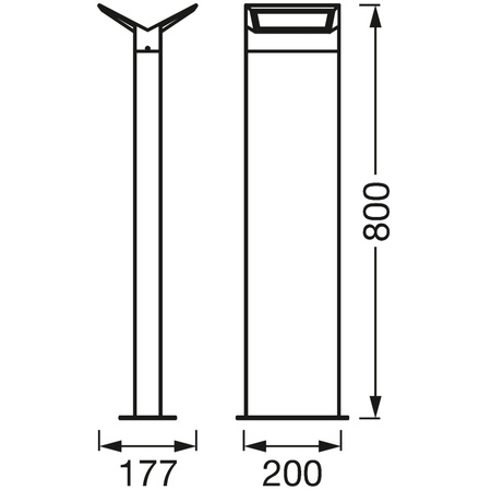 Venkovní zahradní lampa POST 9.5W 580lm 3000K 80cm Endura Style BAT LEDVANCE