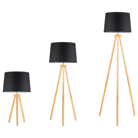 Stojací lampa E27, Nastavitelnou Výškou Černá CLARA LUMILED