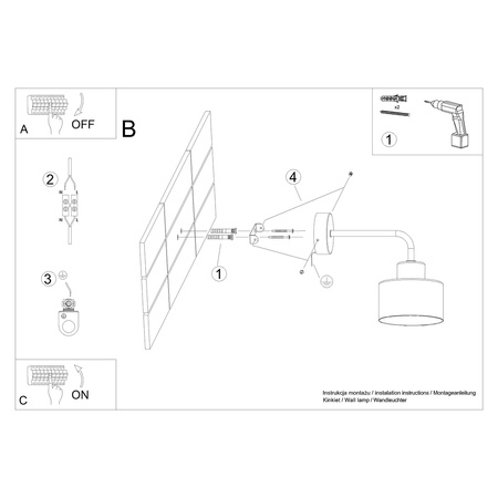 Nástěnné svítidlo SAVAR 1 E27 černé Moderní SOLLUX