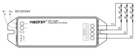 Ovladač RGB Ovladač LED pásků 12/24V 12A Mi-Light Wi-Fi - FUT037M