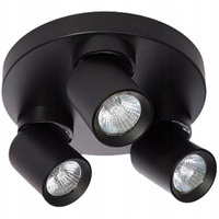 TIMO Stropní nástěnná lampa Nástěnná lampa Reflektor Pohyblivé halogenové svítidlo 3xGU10 černé kulaté LVT
