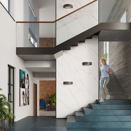 LED nástěnné svítidlo ATENA E27 Nástěnné svítidlo Semi-circular Ceramic Black SOLLUX