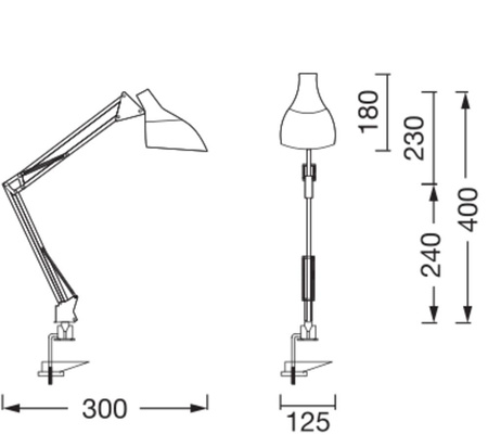 Stolní lampa Stolní svítidlo Standing Clip Nastavitelná E27 Bílá USB-C Kancelářská linka Ledvance