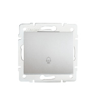 Spínač NO pro zvonek 10A Square Silver LOGI Kanlux