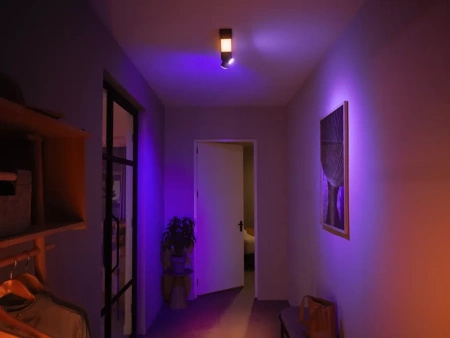 LED reflektorové stropní svítidlo 19,4 W 1630 lm IP20 bílé a barevné ambiance RGB + TW Black Smart SMART Zigbee Bluetooth Centris Philips HUE