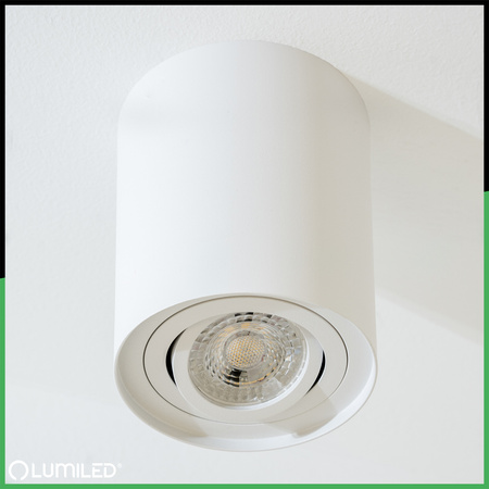 HALOGEN Spot Tuba Movable AMAT-XL GU10 Round White 125mm LUMILED pro povrchovou montáž