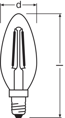 E14 B25 LED žárovka 2.8W = 25W 250lm 2700K Teplá bílá 300° vlákno Stmívatelné Retrofit CLASSIC OSRAM