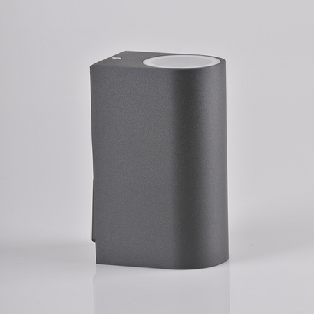 Venkovní nástěnné svítidlo shora dolů s LED 2x GU10 BOSTON GOLDLUX (Polux) ALUMINIUM GRAY oválné