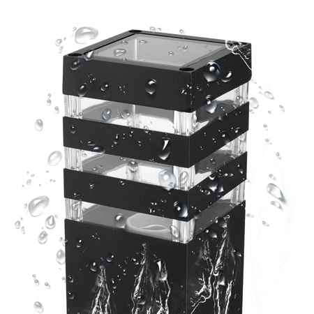 Venkovní zahradní lampa E27 ČERNÝ SLOUP Čtverec 50cm