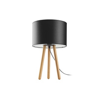 TOKYO Stolní noční lampa Stínidlo černé a dřevo Buk Skandinávský E27 5293 TK Lighting