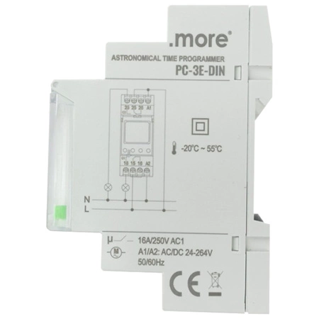 Časovač zapnutí/vypnutí LCD Digitální plán 7 dní PC-3E-DIN Ecolight