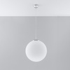 UGO E27 Závěsné stropní svítidlo s převislým skleněným kulovým stínidlem 40 cm Classic Silver and White SOLLUX