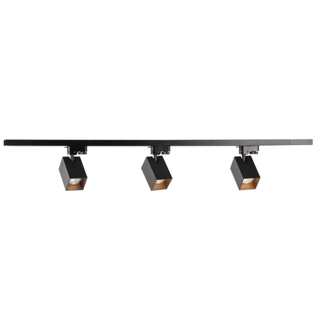 Sanico Goldlux 1-fázová kolejnicová sada + 3x GU10 Black Gold SQUARE reflektor Sanico Goldlux