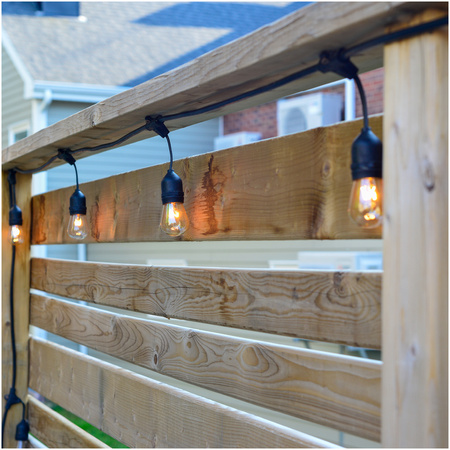 Venkovní zahradní světelný řetěz 500lm 2700K Warm 20x E27 Black IP44 20m Baja Kobi