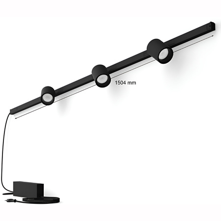 Perifo Lighting Rail Kit 1,5m + 3x LED reflektor 15,9W CCT RGB Philips HUE Bluetooth Black
