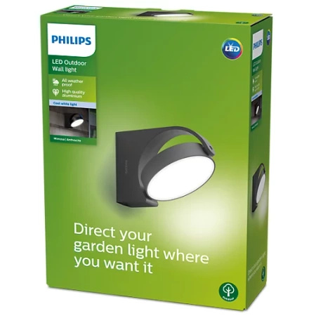 Zahradní lampa LED nástěnná lampa MIMOZA myGarden 7W 4000K IP44 pohyblivá antracitová PHILIPS