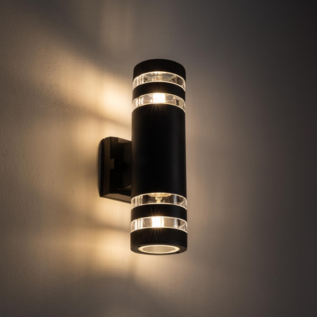 Zahradní lampa Zvýšená nástěnná lampa SIERRA II 4422 2xE27 IP54 Horní Spodní Černá Nowodvorski