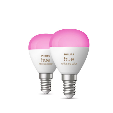 2PAK LED žárovka E14 P45 5,1W CCT RGB PHILIPS HUE White & COLOR Ambiance Bluetooth Zigbee