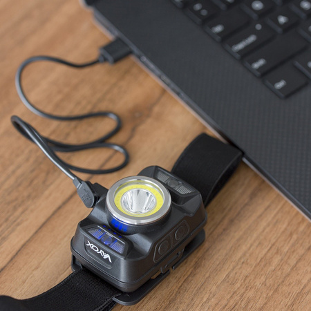 Dobíjecí LED čelovka s pohybovým senzorem XTE 5W + COB 10W VA0025 VAYOX