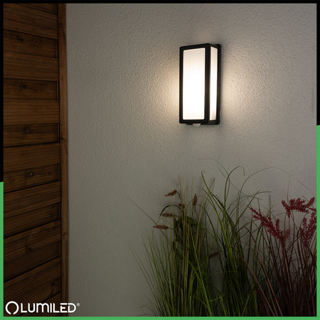 Zahradní nástěnná lampa snímač pohybu E27, obdélníková DOMLO LUMILED