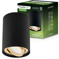 Povrchová montáž HALOGEN Spot Tuba Movable AMAT-L GU10 Round Black-Gold 115mm LUMILED