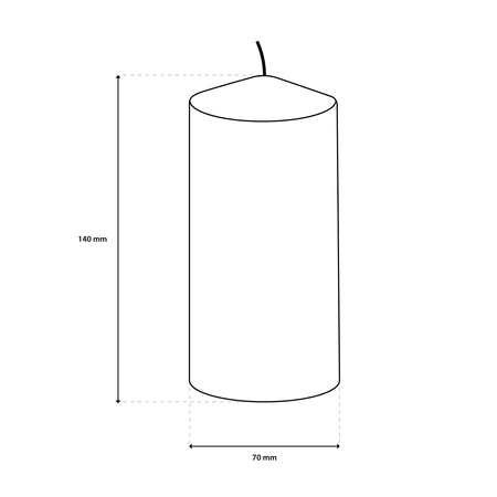 Tradiční cylindrická svíčka 14 cm bílá