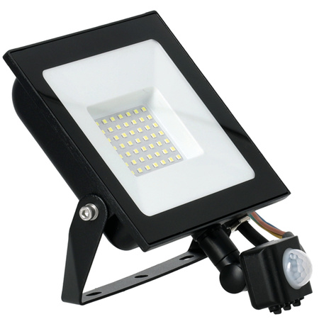 LED reflektor Halogen 50W 4270lm 6500K IP65 Black Motion Sensor MH Kobi