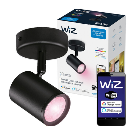 Stropní svítidlo LED SPOT černé 5W WHITE + RGB SMART WiFi WiZ