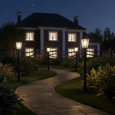 Zahradní lampa stojící venkovní lucerna 1xE27 tyč 96cm grafit