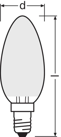 LED žárovka B35 E14 4W = 40W 470lm 2700K teplá bílá FILAMENT LEDVANCE