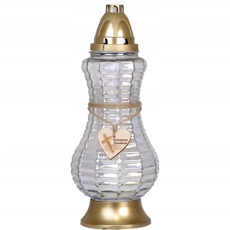 6x skleněná svíčka na hrob milovaného dědečka 40h pro celoroční vložku 33cm