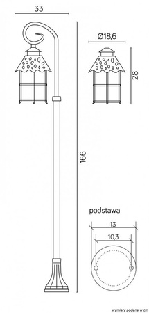 Venkovní zahradní lampa LANTERN E27 Toledo K 5002/1/R 166cm černá Su-Ma