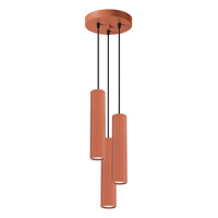 Stropní závěsné svítidlo Tuba Spot 3x GU10 Ochre Red Carbon Deep Space SL.1633 Sollux